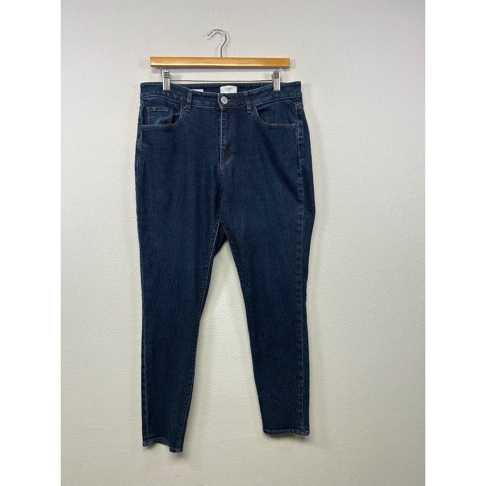 Classic Minimalist Loft Outlet Womens 26 Dark Wash Blue Curvy Skinny Jeans